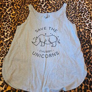 Save the Chubby Unicorns tank, size L